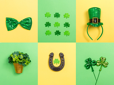 St. Patrick's Day theme with flat lay decoration elements